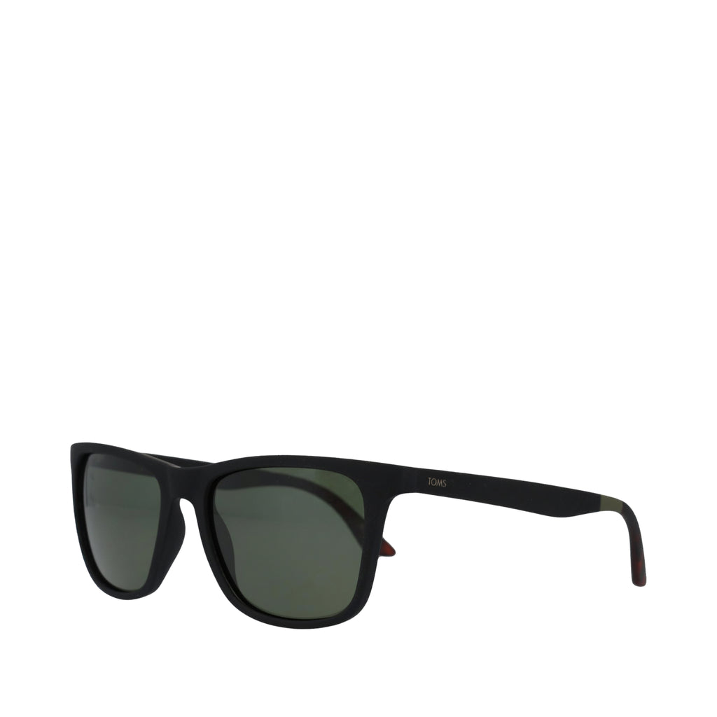 Roman Traveler Sunglasses - Black-Bottle Green Side Angle View
