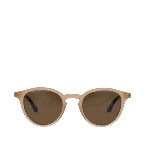 Jasper Traveler Sunglasses - Shiny Oatmilk-Brown Front View