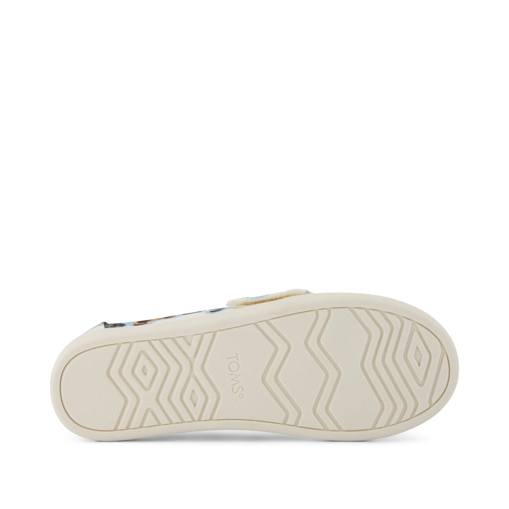 Alpargata Classic Kids Shoe - Egret Recycled Canvas Dogs Print Bottom Sole View