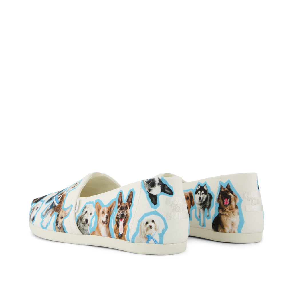 Alpargata Classic - Egret Recycled Canvas Dogs Print Back View