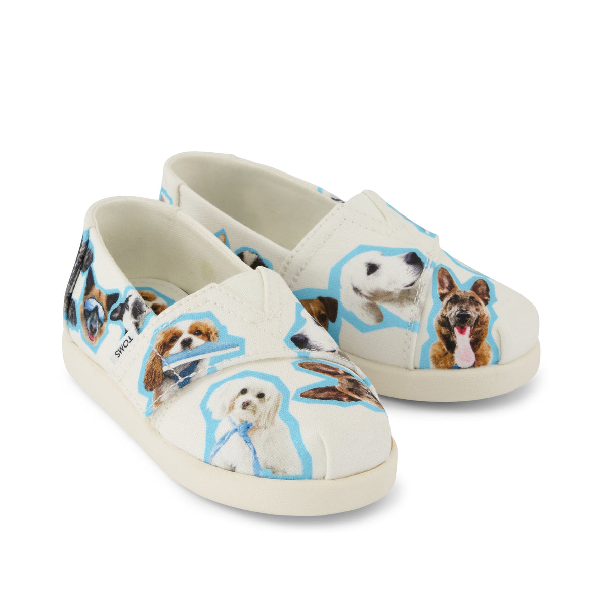 Alpargata Classic Toddler Shoe - Egret Recycled Canvas Dogs Print Front View