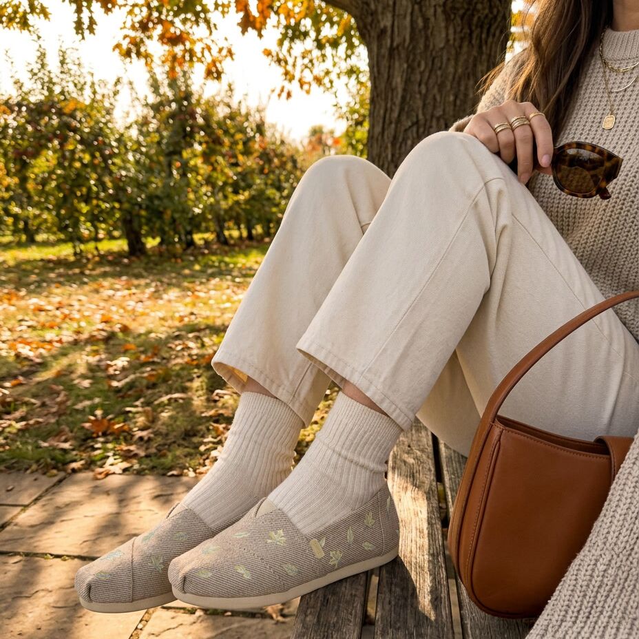 On model image of the Womens Alpargata Classic Fall Foliage