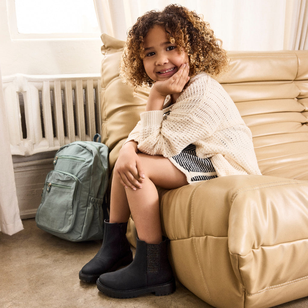 Bennet Black Nubuck PU Boots on model image