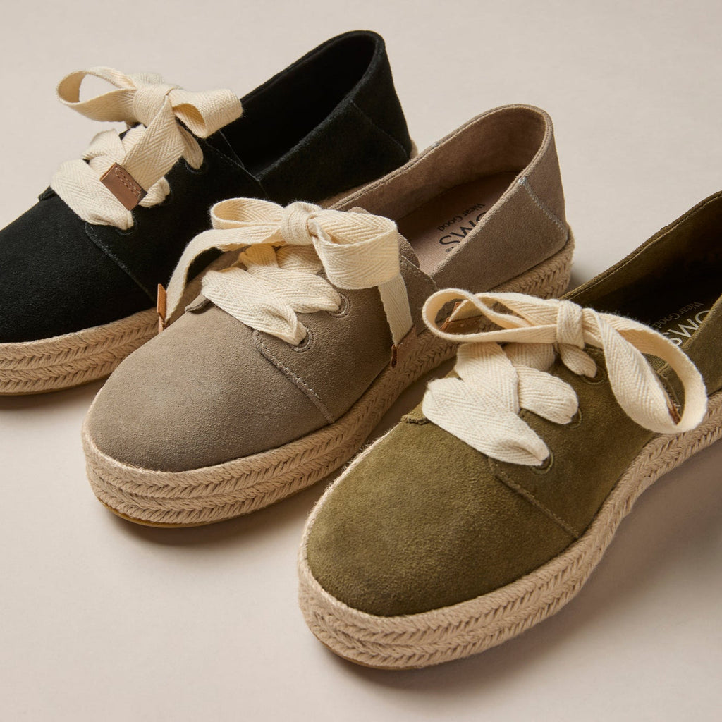 Womens Carolina Lace-Up Espadrille Dune Suede