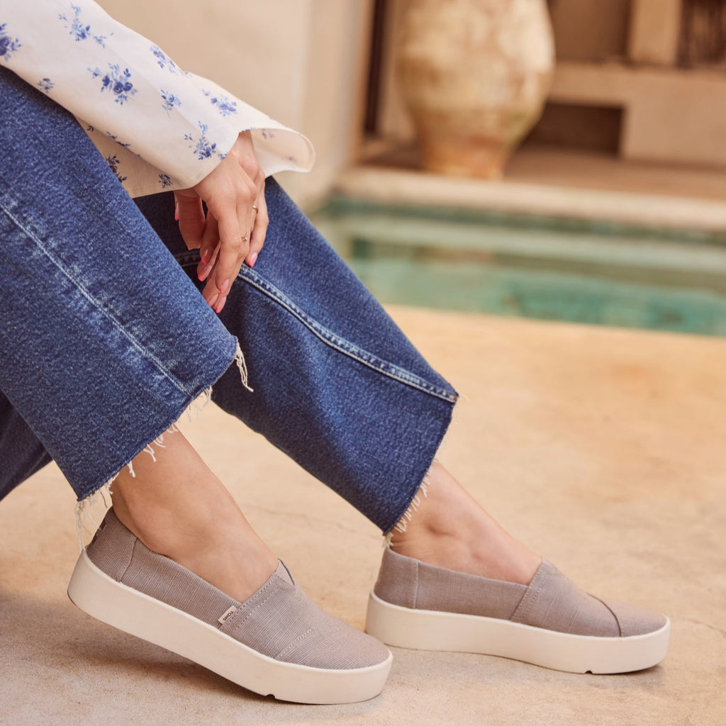 On figure image of the morning dove heritage canvas Verona slip on sneakers