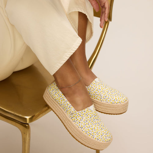 On figure image of the Liberty print on Tawn Lawn Valencia Espadrille