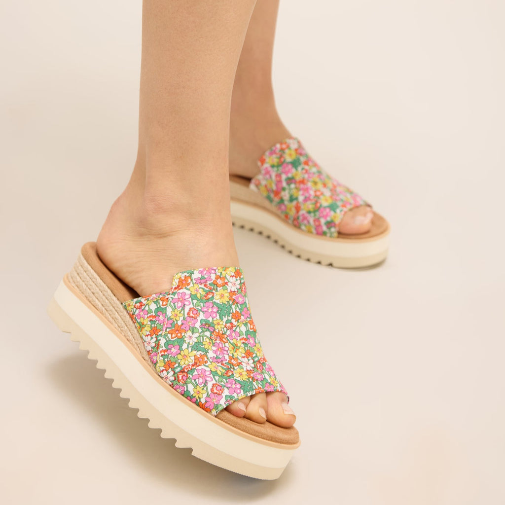 On figure image of the Liberty Isla Rose printed Diana Mules