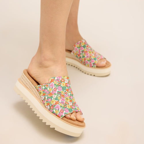 On figure image of the Liberty Isla Rose printed Diana Mules