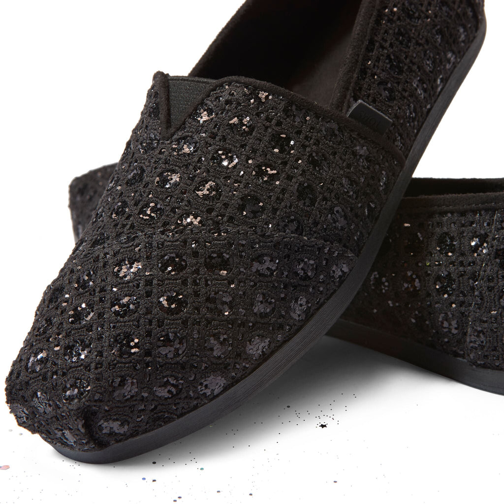 Up close detail shot of the geometric sparkle alpargata