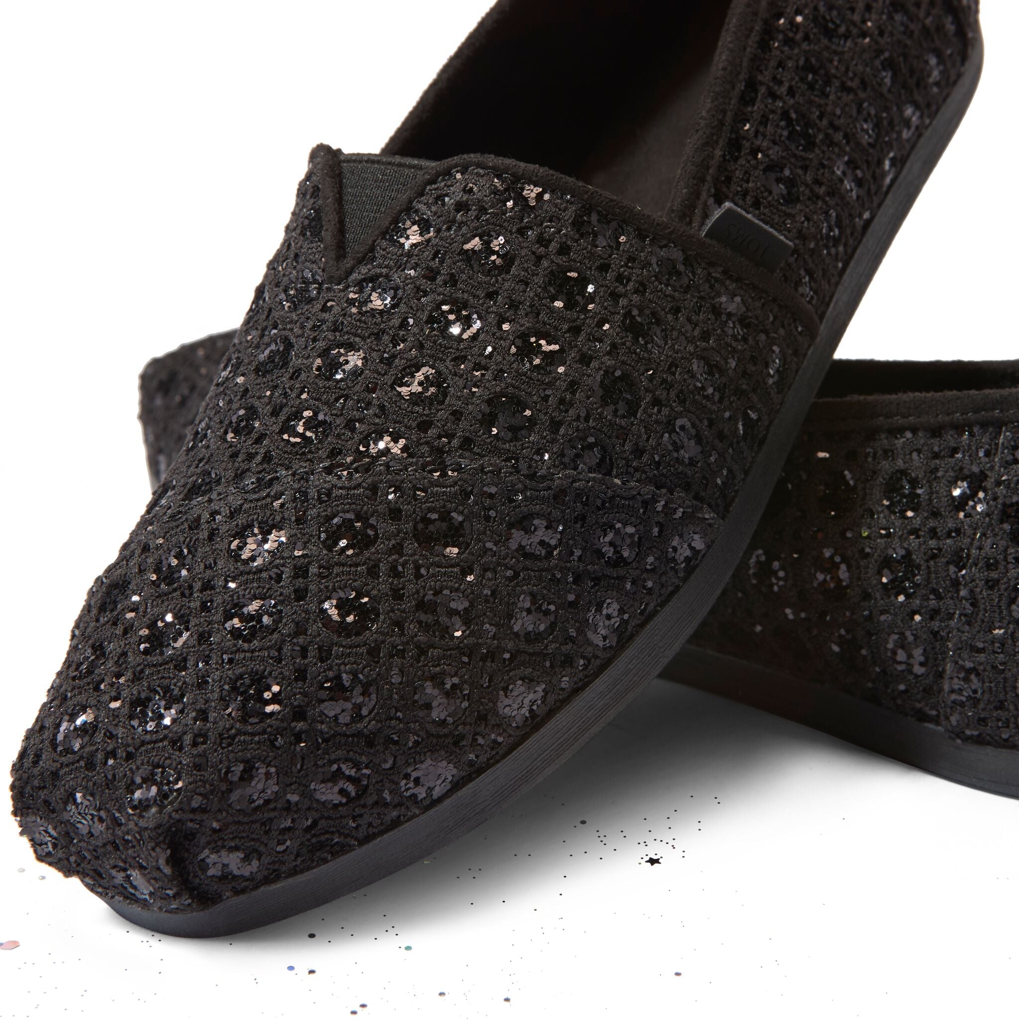 Up close detail shot of the geometric sparkle alpargata