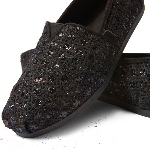 Up close detail shot of the geometric sparkle alpargata