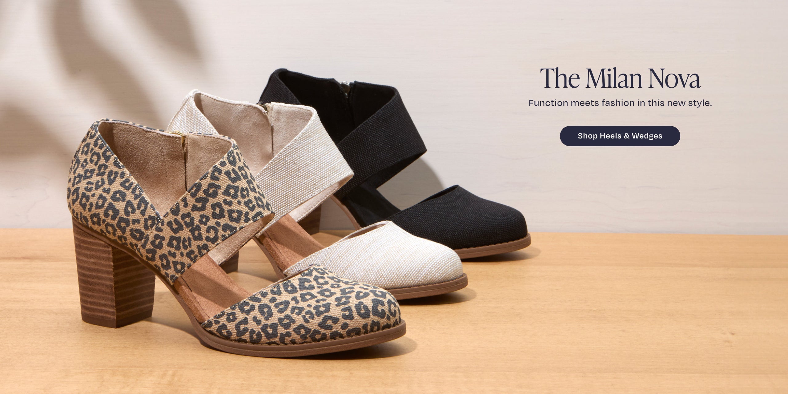 The Milan Nova. Function meets fashion in this new style. Shop Heels & Wedges. Milan Nova shown in 3 colors.